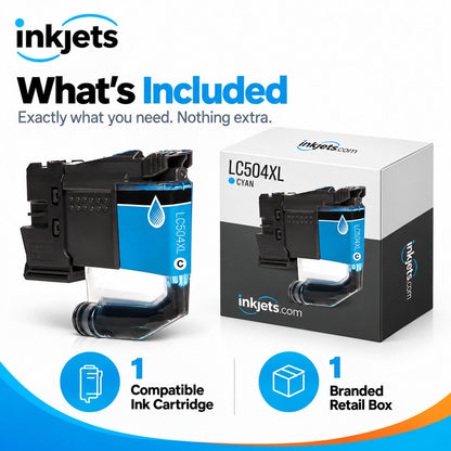 Brother LC504XLC Cyan High Yield Compatible Ink Cartridge