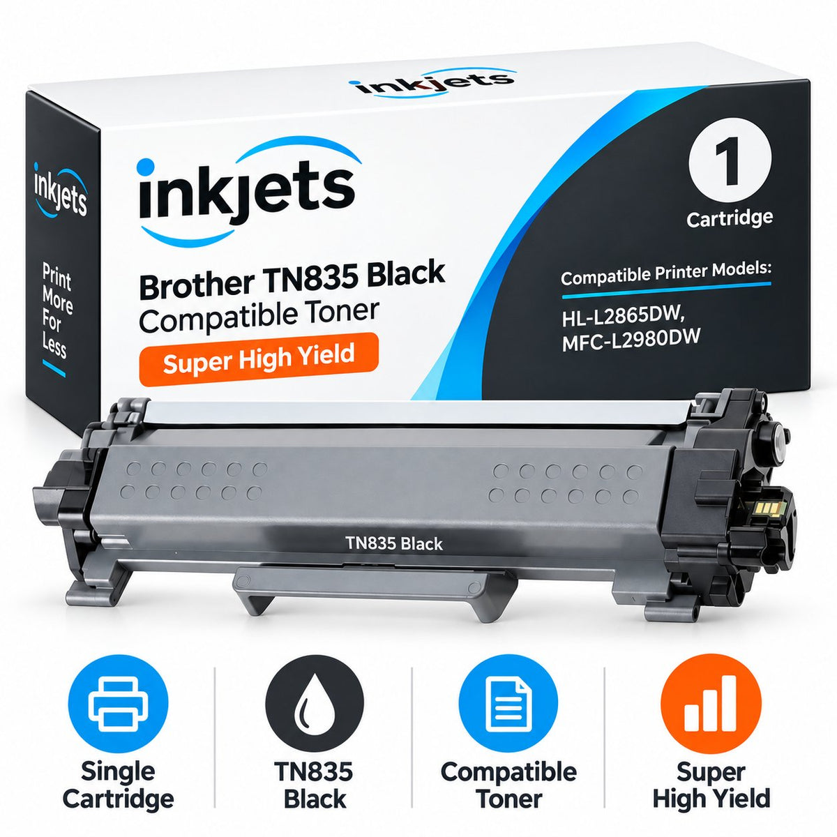 Brother TN835 Black Super High Yield Compatible Toner Cartridge
