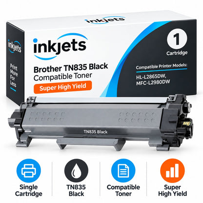 Brother TN835 Black Super High Yield Compatible Toner Cartridge
