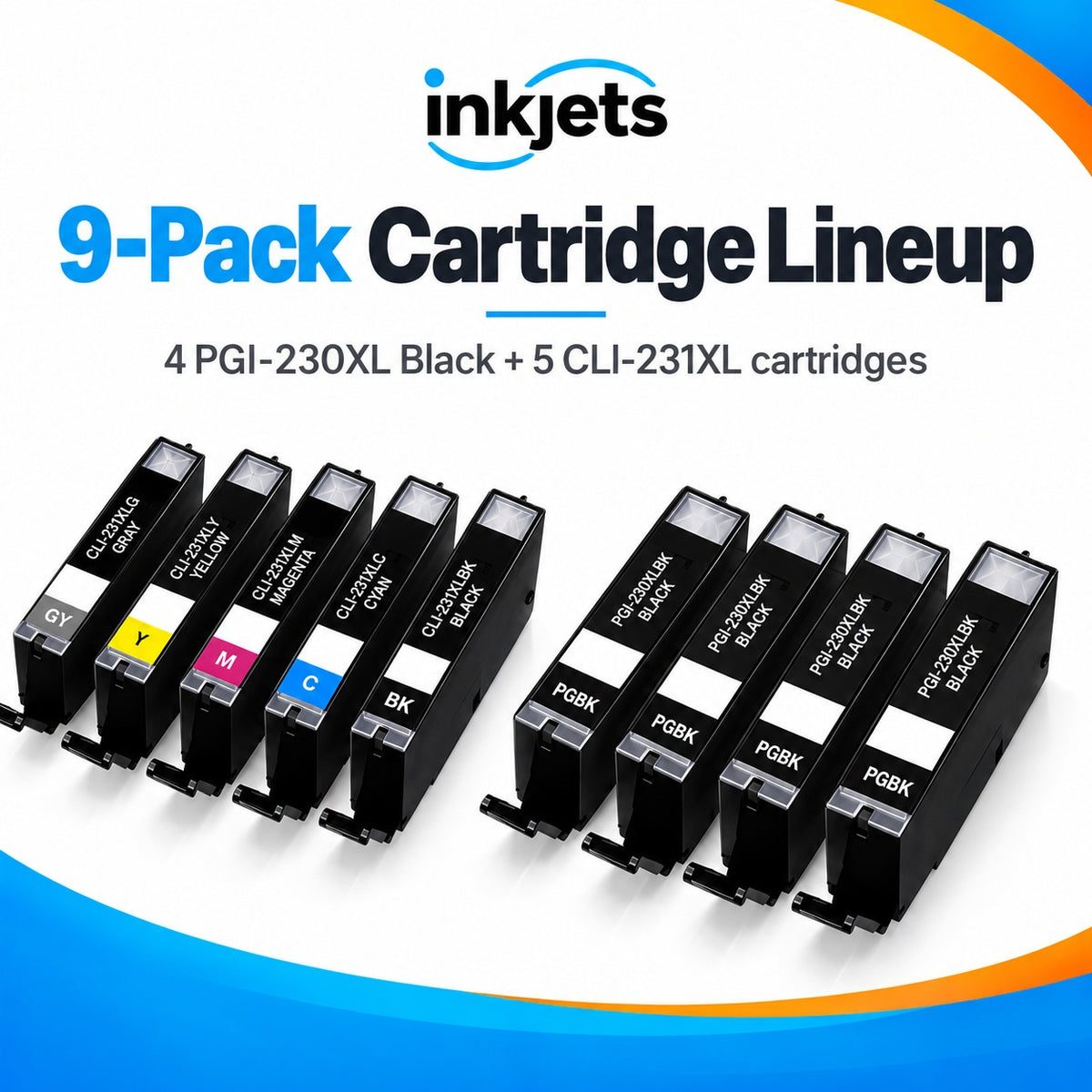Canon CLI-231XL & PGI-230XL High-Yield Compatible Ink Cartridge 9-Pack Combo