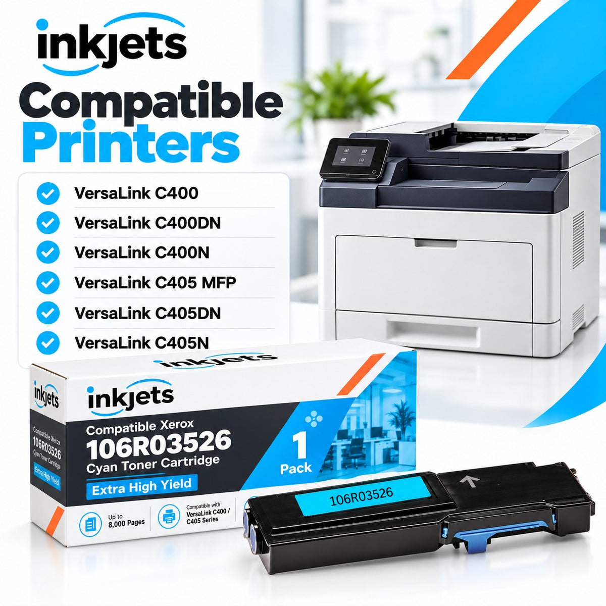 Xerox 106R03526 Cyan Extra High Yield Compatible Toner Cartridge