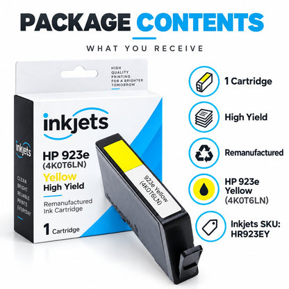 HP 923e (4K0T6LN) Yellow High Yield Remanufactured Ink Cartridge