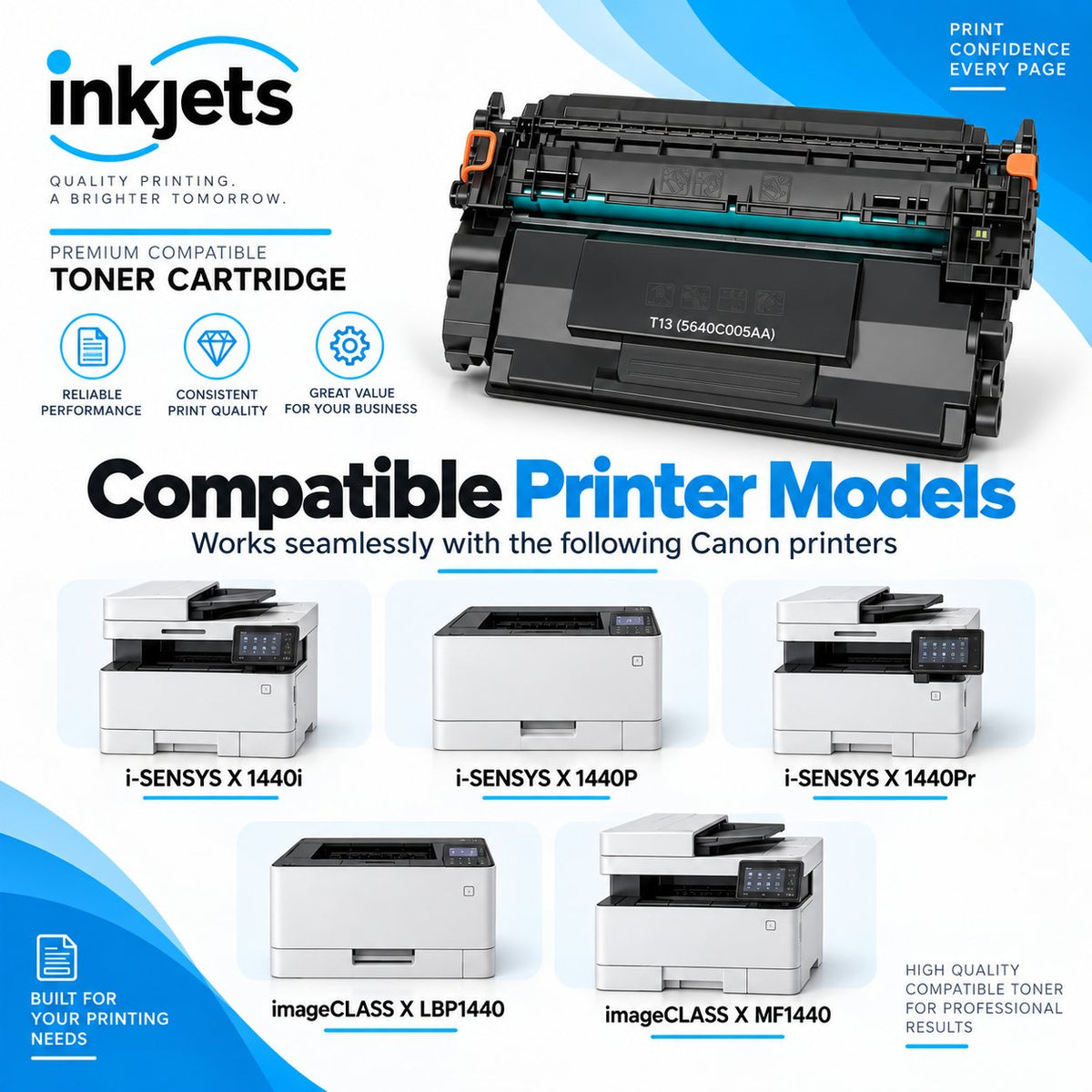 Canon T13 (5640C005AA) Black Standard Yield Compatible Toner Cartridge
