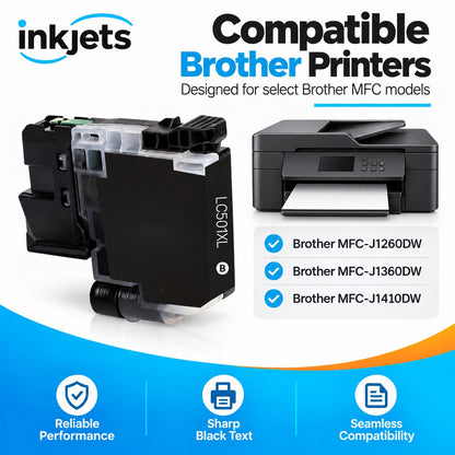 Brother LC501XLBK Black High Yield Compatible Ink Cartridge