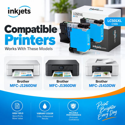 Brother LC501XLC Cyan High Yield Compatible Ink Cartridge