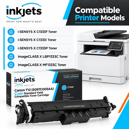 Canon T12 (5097C005AA) Cyan Standard Yield Compatible Toner Cartridge