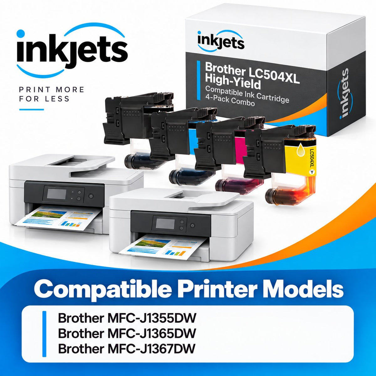Brother LC504XL High Yield Compatible Ink Cartridge 4-Pack Combo