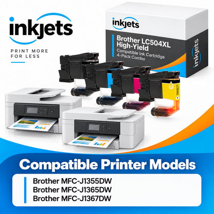 Brother LC504XL High Yield Compatible Ink Cartridge 4-Pack Combo