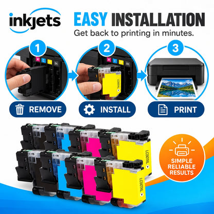 Brother LC501XL High Yield Compatible Ink Cartridge 8-Pack Combo