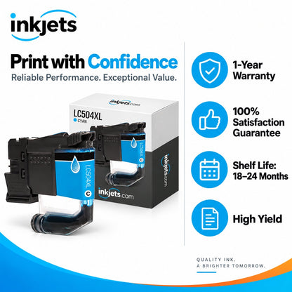 Brother LC504XLC Cyan High Yield Compatible Ink Cartridge