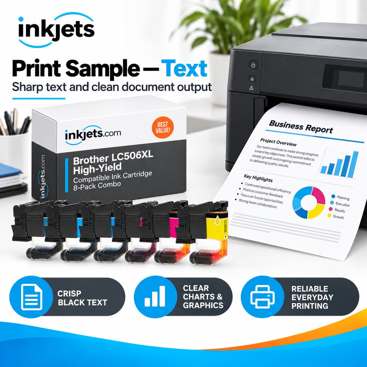 Brother LC506XL High Yield Compatible Ink Cartridge 8-Pack Combo