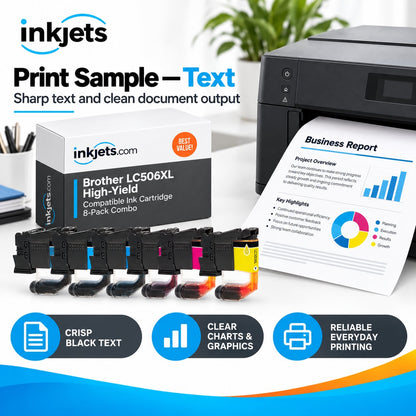 Brother LC506XL High Yield Compatible Ink Cartridge 8-Pack Combo