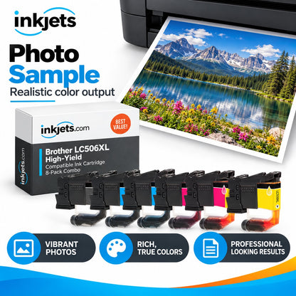 Brother LC506XL High Yield Compatible Ink Cartridge 8-Pack Combo