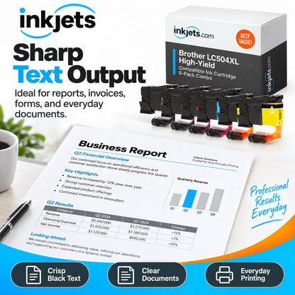 Brother LC504XL High Yield Compatible Ink Cartridge 8-Pack Combo