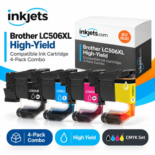 Brother LC506XL High Yield Compatible Ink Cartridge 4-Pack Combo