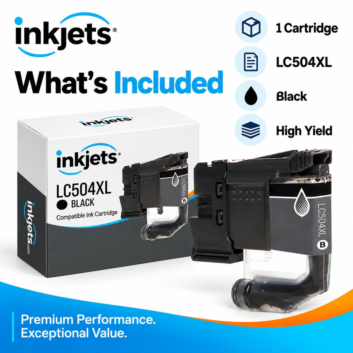 Brother LC504XLBK Black High Yield Compatible Ink Cartridge