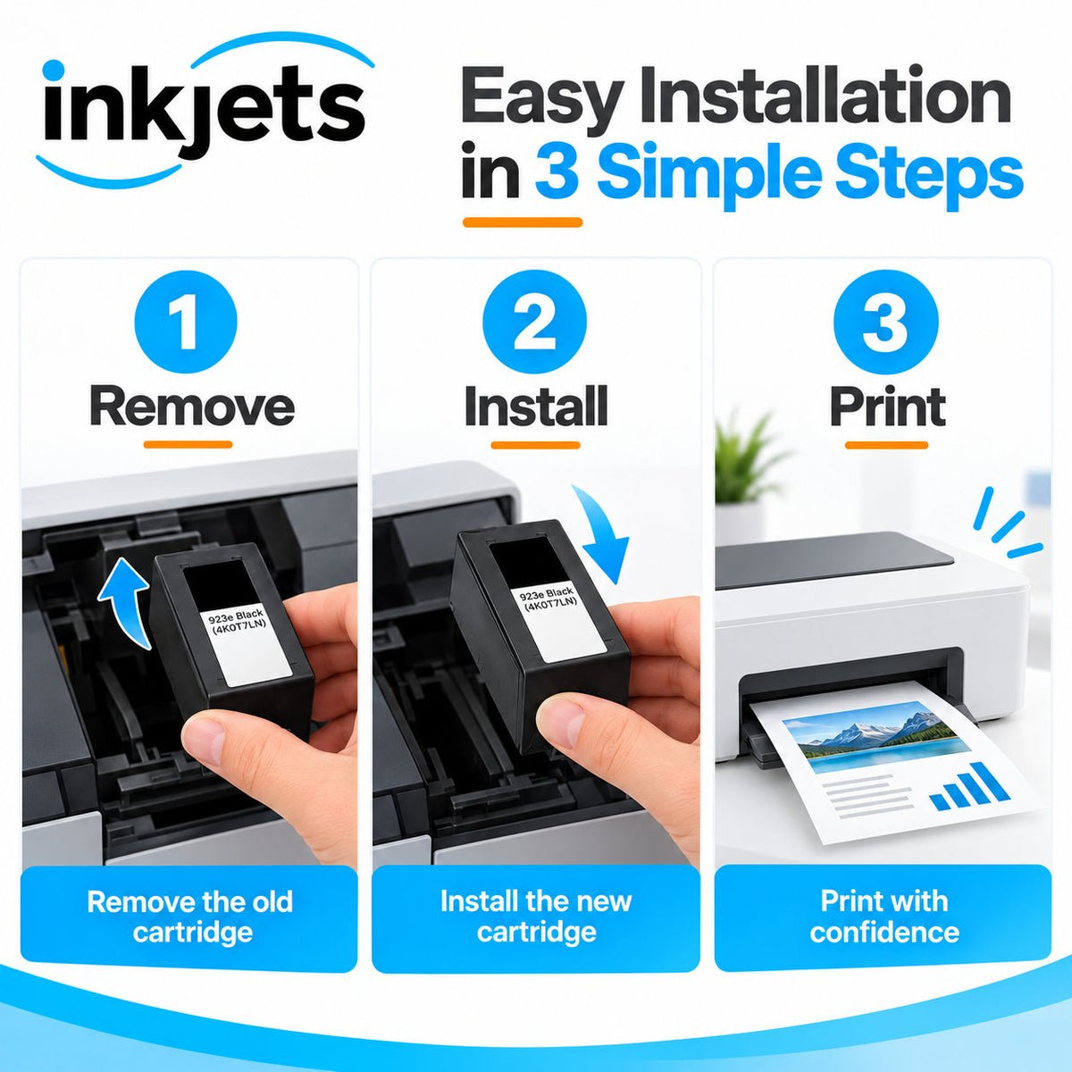 HP 923e (4K0T7LN) Black High Yield Remanufactured Ink Cartridge