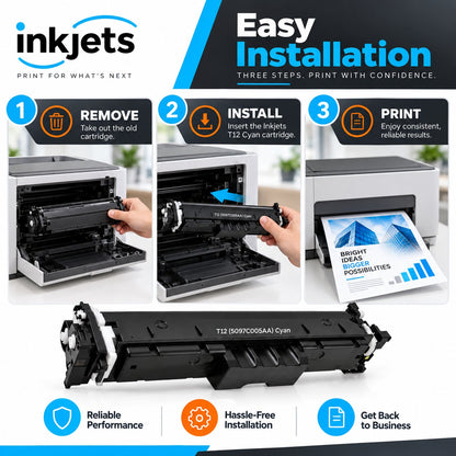 Canon T12 (5097C005AA) Cyan Standard Yield Compatible Toner Cartridge