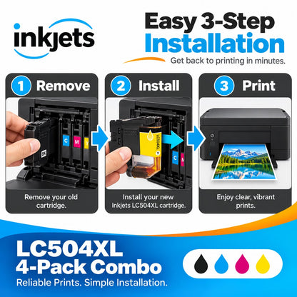 Brother LC504XL High Yield Compatible Ink Cartridge 4-Pack Combo
