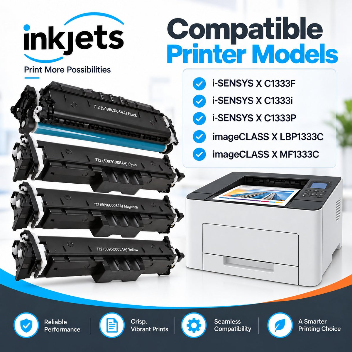 Canon T12 Standard Yield Compatible Toner Cartridge 4-Pack Combo