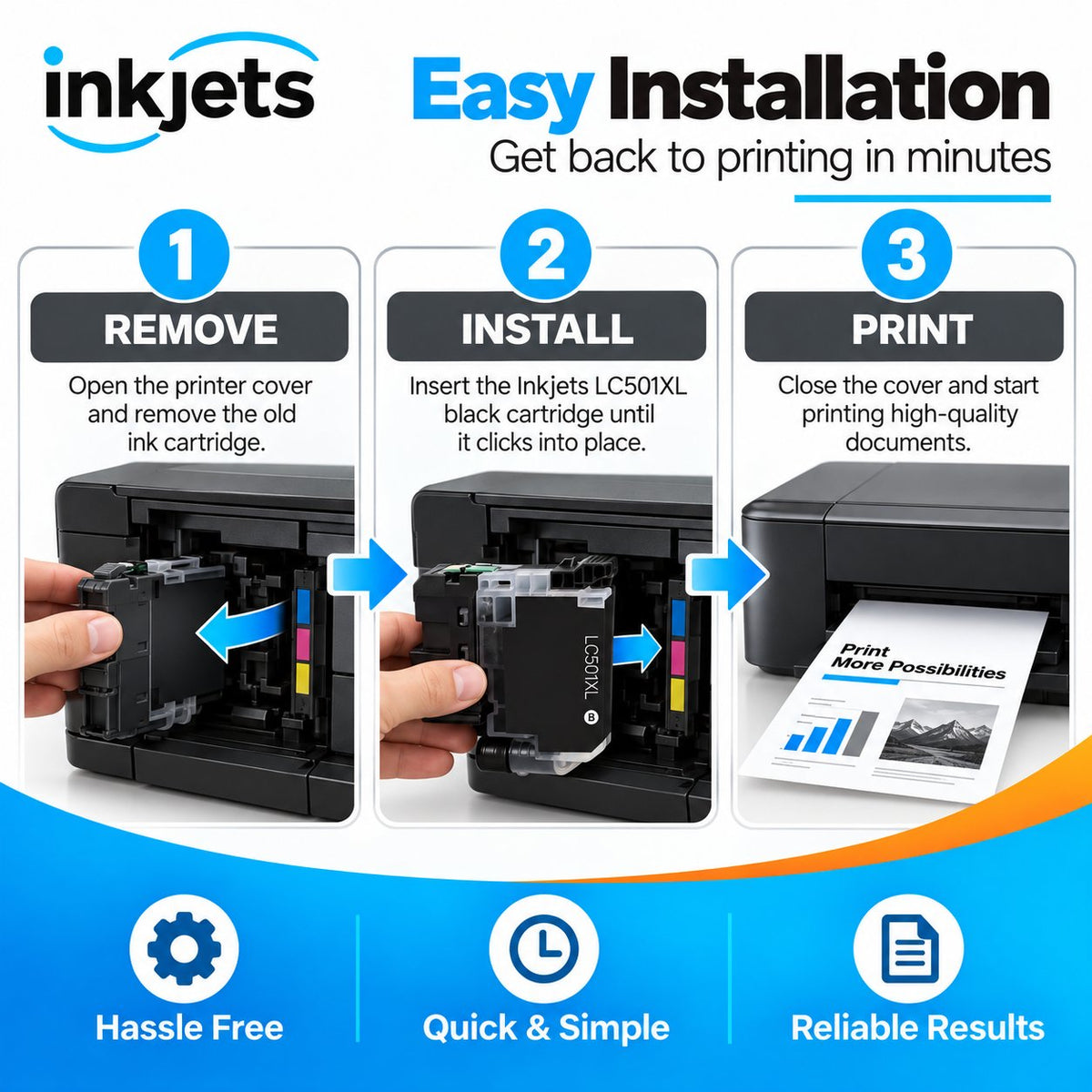Brother LC501XLBK Black High Yield Compatible Ink Cartridge