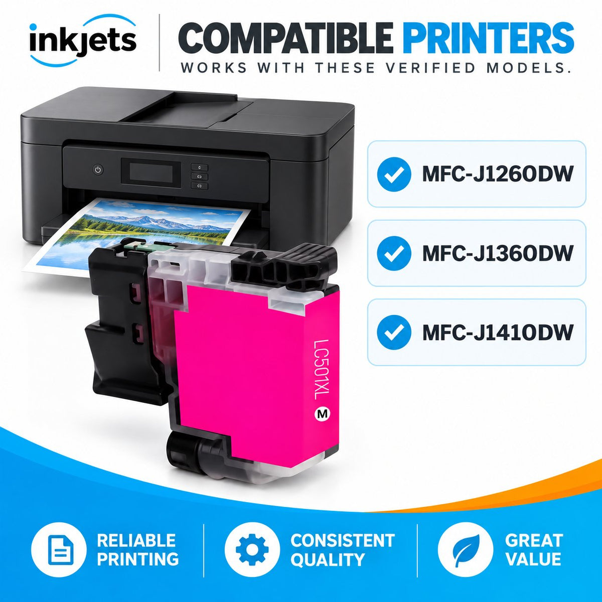 Brother LC501XLM Magenta High Yield Compatible Ink Cartridge