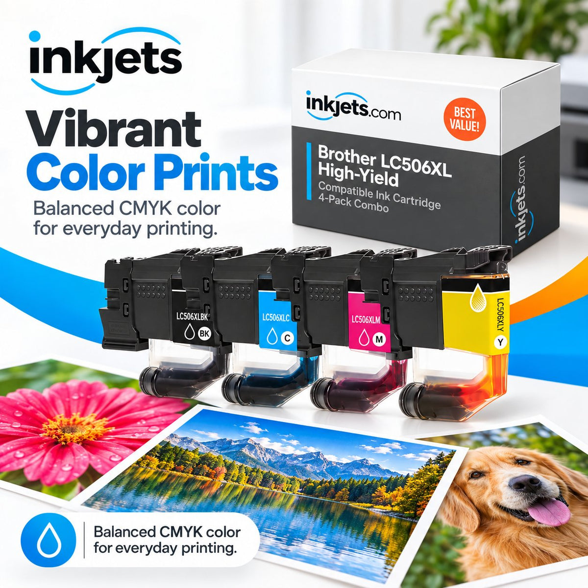 Brother LC506XL High Yield Compatible Ink Cartridge 4-Pack Combo