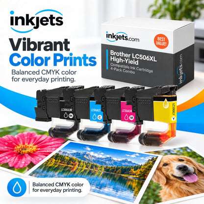 Brother LC506XL High Yield Compatible Ink Cartridge 4-Pack Combo