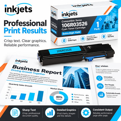 Xerox 106R03526 Cyan Extra High Yield Compatible Toner Cartridge