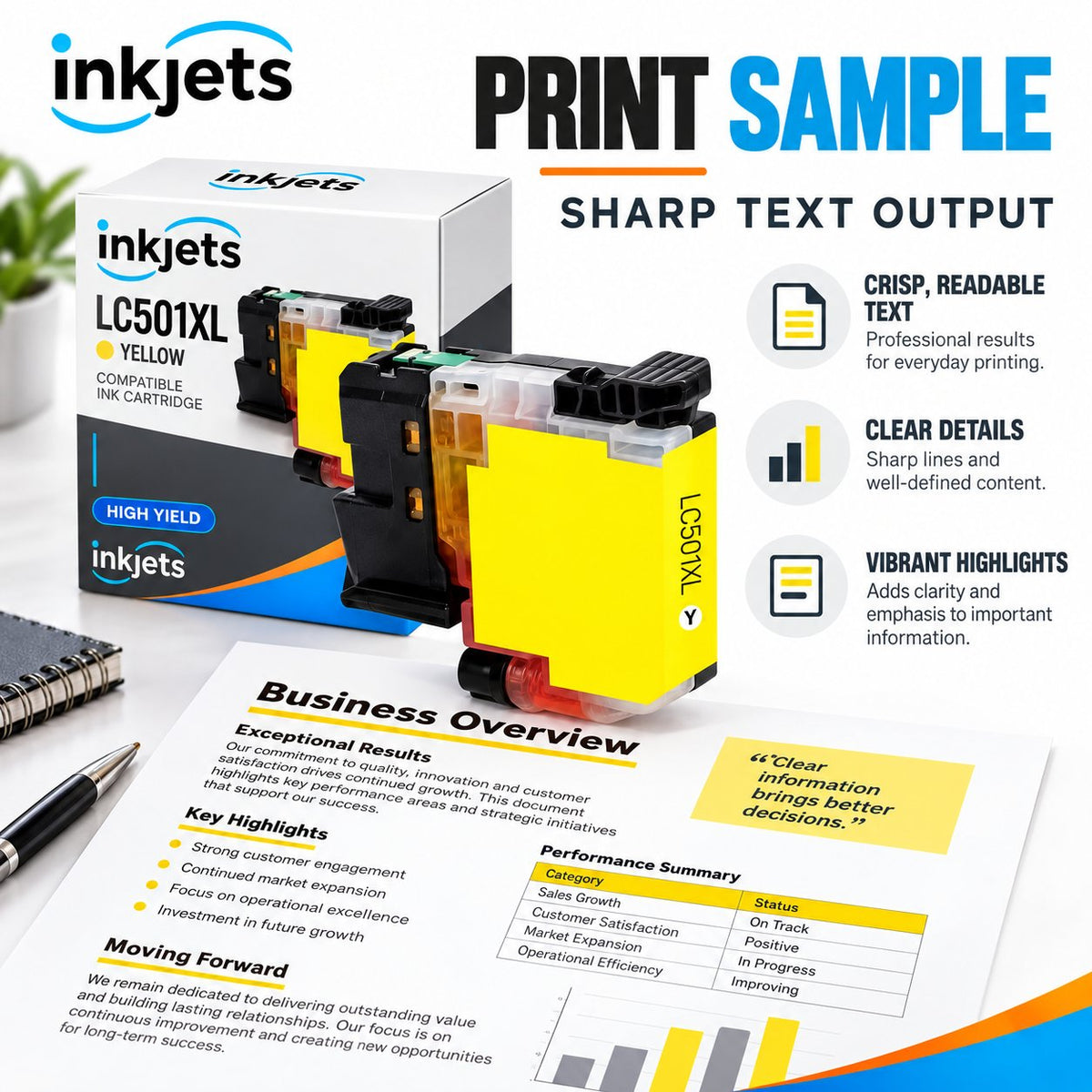Brother LC501XLY Yellow High Yield Compatible Ink Cartridge