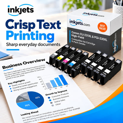 Canon CLI-231XL & PGI-230XL High-Yield Compatible Ink Cartridge 9-Pack Combo