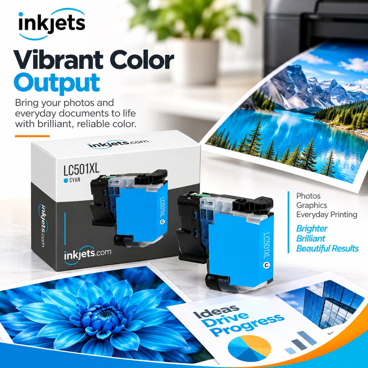 Brother LC501XLC Cyan High Yield Compatible Ink Cartridge