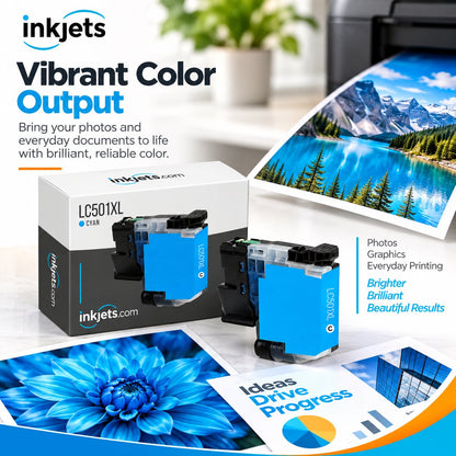 Brother LC501XLC Cyan High Yield Compatible Ink Cartridge