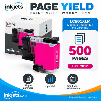 Brother LC501XLM Magenta High Yield Compatible Ink Cartridge