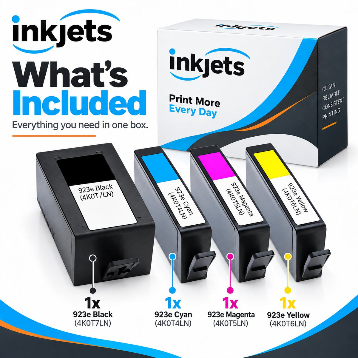 HP 923e High Yield Remanufactured Ink Cartridge 4-Pack Combo