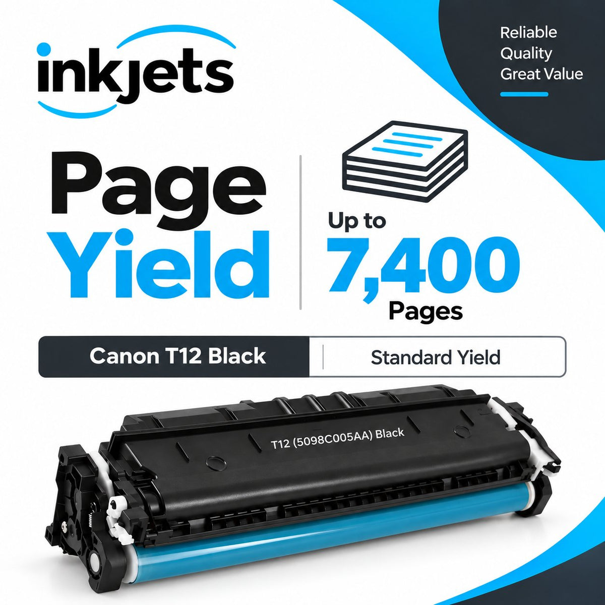 Canon T12 (5098C005AA) Black Standard Yield Compatible Toner Cartridge