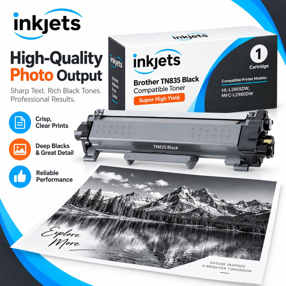 Brother TN835 Black Super High Yield Compatible Toner Cartridge