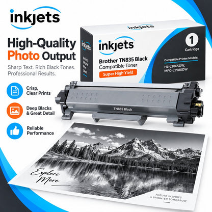 Brother TN835 Black Super High Yield Compatible Toner Cartridge