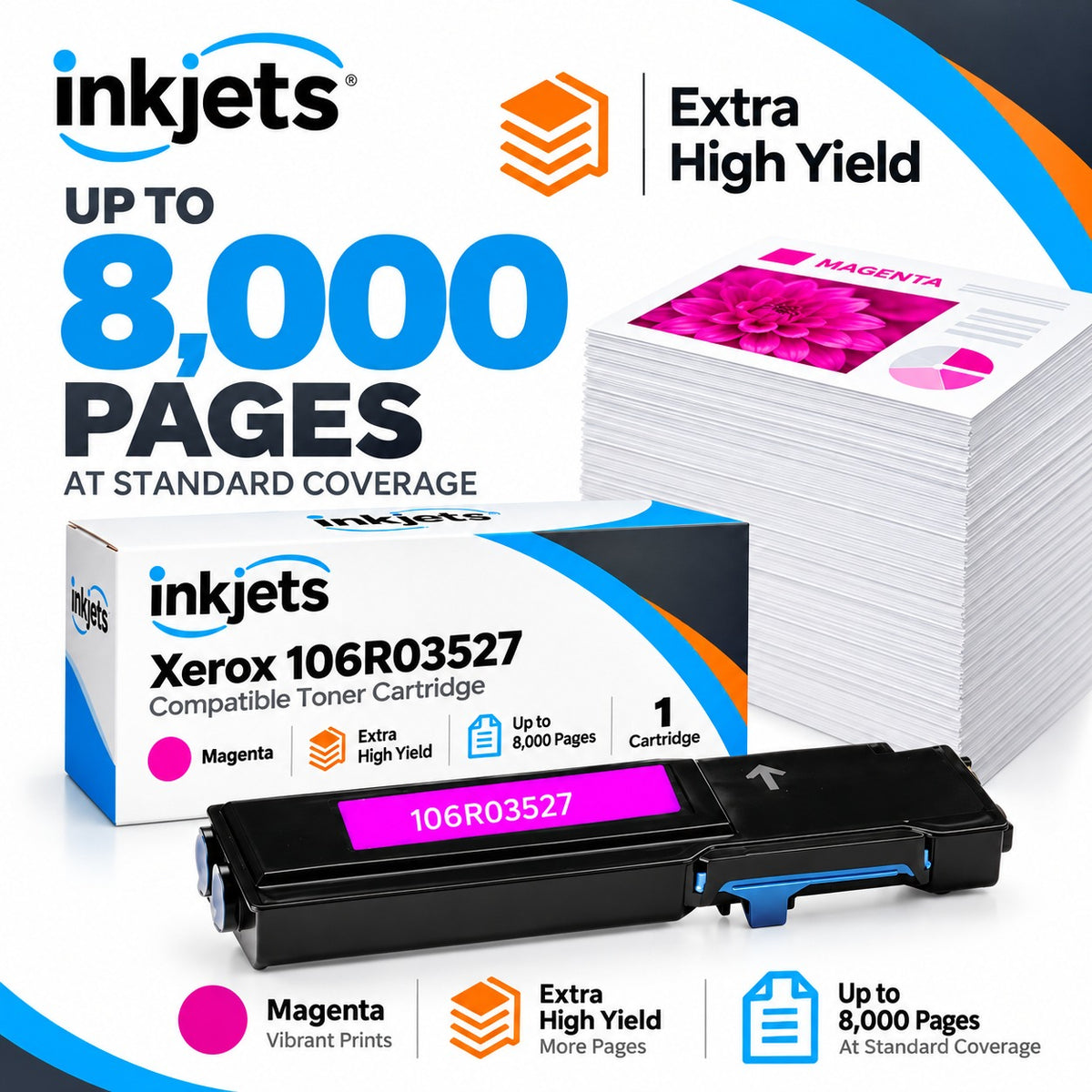 Xerox 106R03527 Magenta Extra High Yield Compatible Toner Cartridge