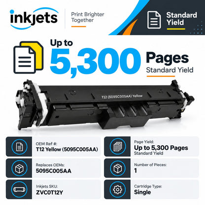Canon T12 (5095C005AA) Yellow Standard Yield Compatible Toner Cartridge