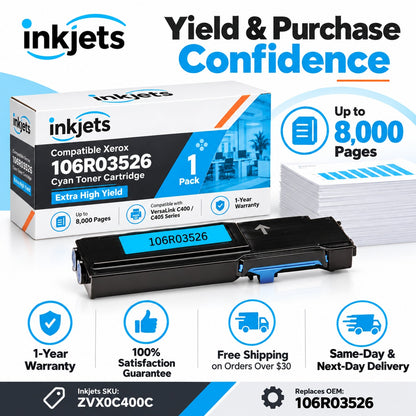 Xerox 106R03526 Cyan Extra High Yield Compatible Toner Cartridge