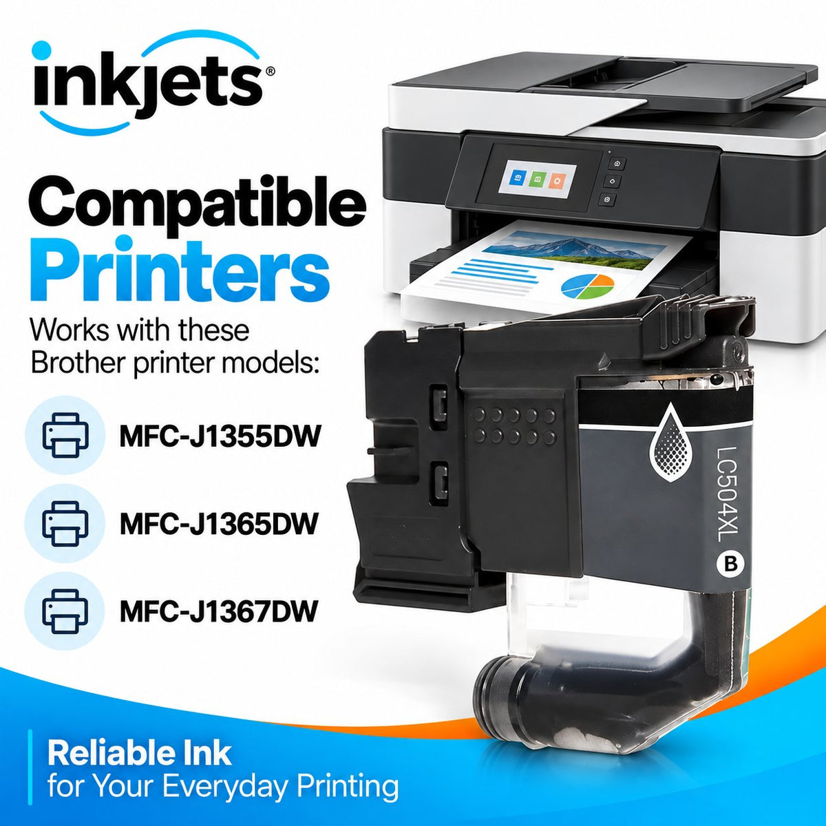 Brother LC504XLBK Black High Yield Compatible Ink Cartridge