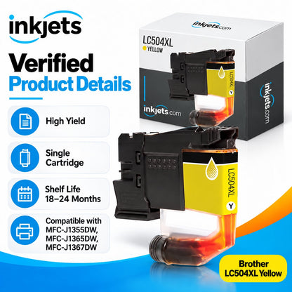 Brother LC504XLY Yellow High Yield Compatible Ink Cartridge