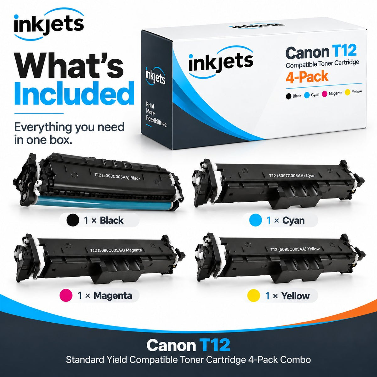 Canon T12 Standard Yield Compatible Toner Cartridge 4-Pack Combo