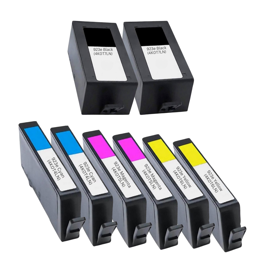 HP 923e High Yield Remanufactured Ink Cartridge 8-Pack Combo
