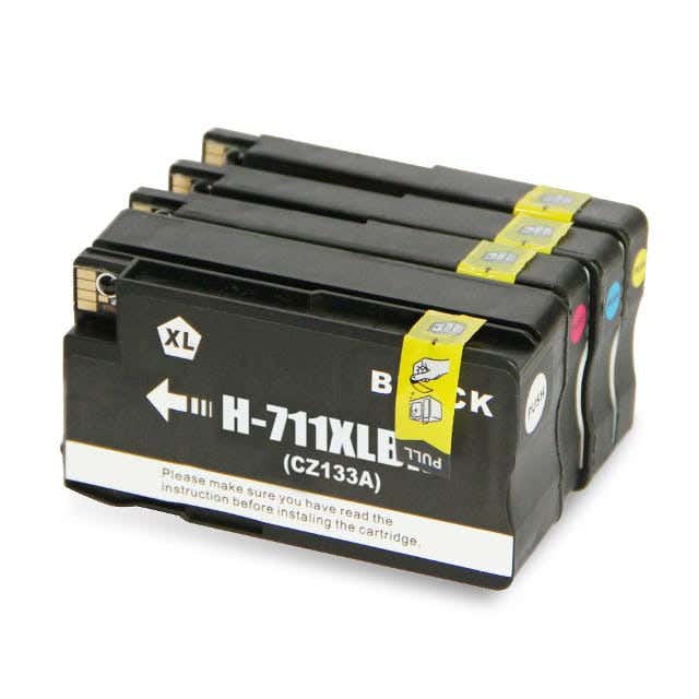 HP 711XL & 711 Remanufactured Ink Cartridge 4-Pack Combo