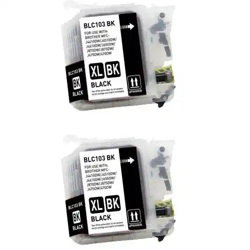 Brother LC103 / LC101 Black High-Yield Compatible Ink Cartridge Twin Pack