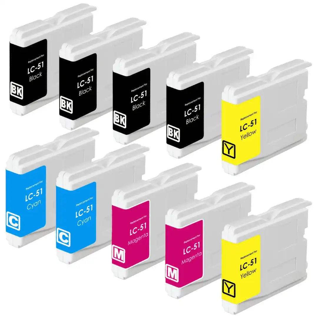Brother LC51 Compatible Ink Cartridge 10-Pack Combo