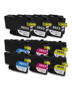 Brother LC3033 Compatible Cartridge 9-Pack Inkjets.com