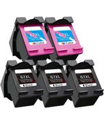 HP 67XL Remanufactured High Yield Ink Cartridge 5-Pack